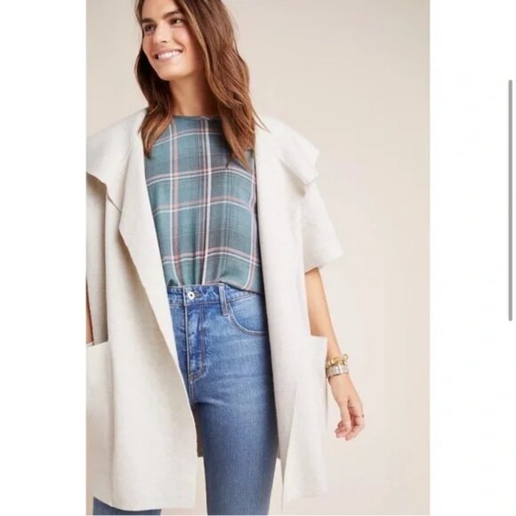 Anthropologie Akemi + Kin Emory Open Knit Cardigan One Size Short Sleeve  Layer - Picture 2 of 10